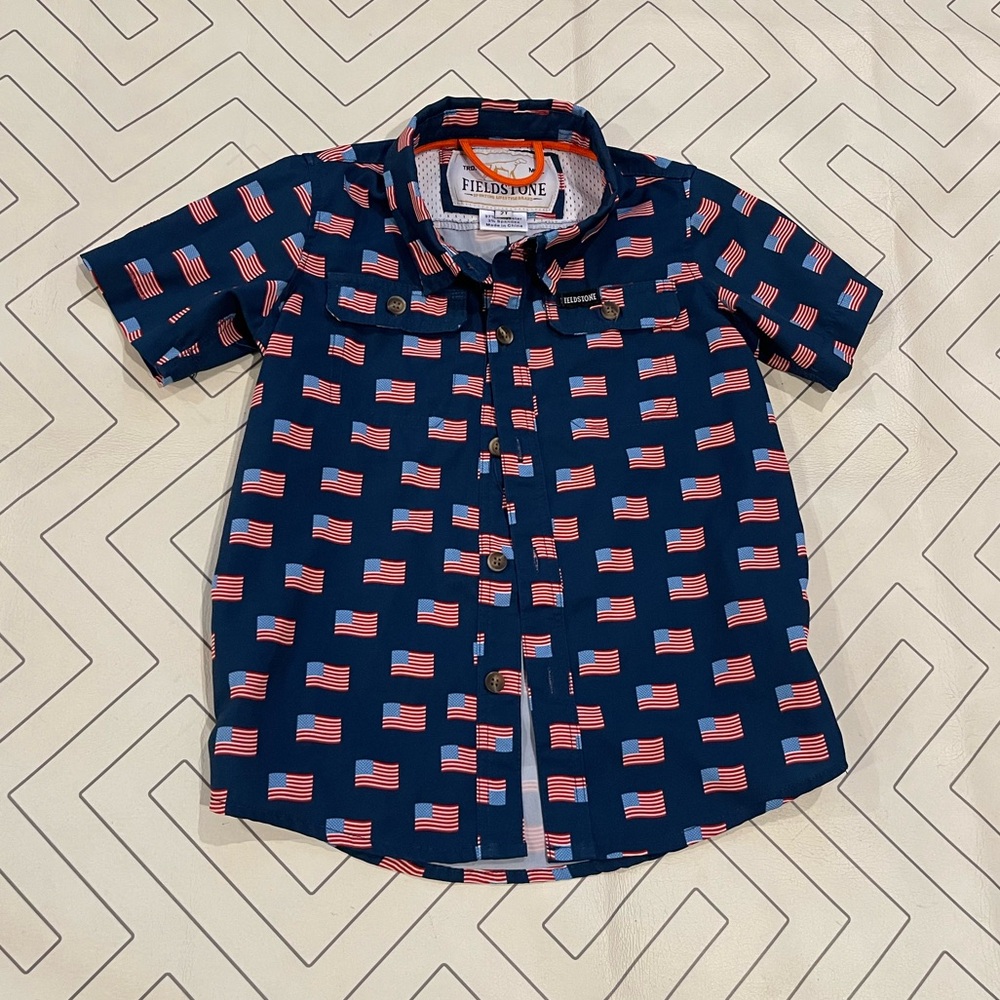 Fieldstone American Flag Fishing Shirt